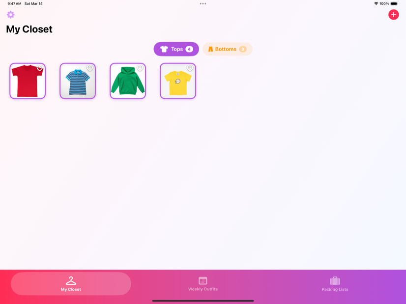 Virtual closet view